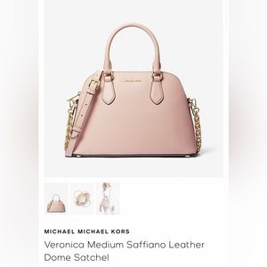 Michael Kors Medium Saffiano Leather Dome Satchel